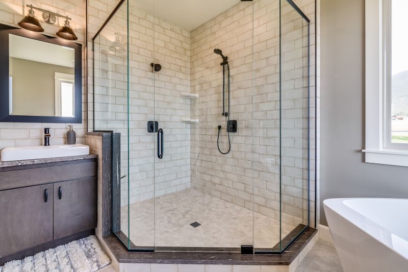 Glass Enclosed Shower with Bench